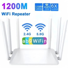 Enrutador inalámbrico de 1200M, módem de antena externa, repetidor WiF