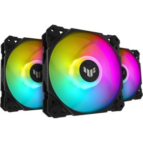 Asus Ventilador TUF Gaming TF120 120mm ARGB 3 Pack (rodamiento fluidodinámico (FDB), Matriz LED de Doble Capa, Aura Sync, Flujo