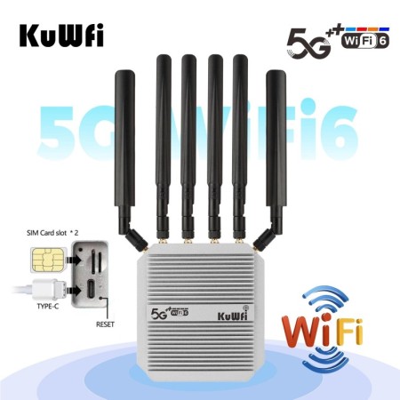 KuWFi-enrutador 5G para exteriores, enrutador inalámbrico de doble ban