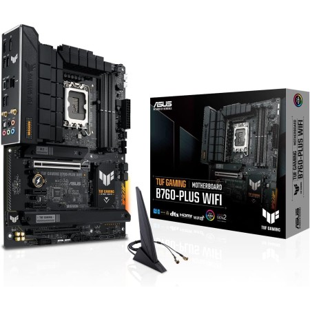 TUF Gaming B760-PLUS WiFi - Placa Base ATX Intel B760 (LGA 1700) con DDR5, Ranura PCIe 5.0, 3X PCIe 4.0 M.2, 12+1 DrMOS, 2.5Gb
