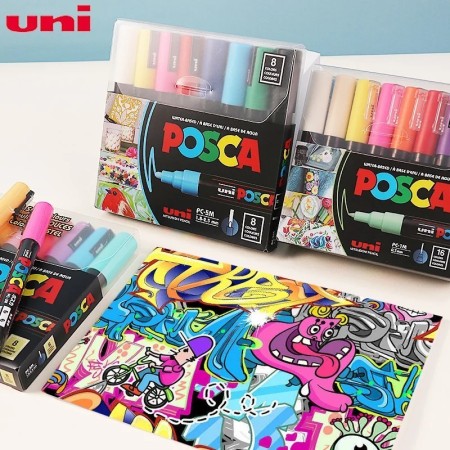 Marcador acrílico Mitsubishi Posca 1M 3M 5M plumones colores a base de