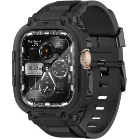 amBand Funda Protector de Pantalla Compatible con Apple Watch Ultra 2/1 49mm, M1 Sport Series Correa Resistente y 2 Paquetes de