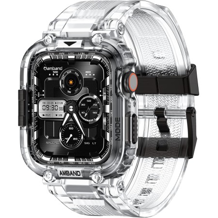 amBand Funda Protector de Pantalla Compatible con Apple Watch Ultra 2/1 49mm, M1 Sport Series Correa Resistente y 2 Paquetes de
