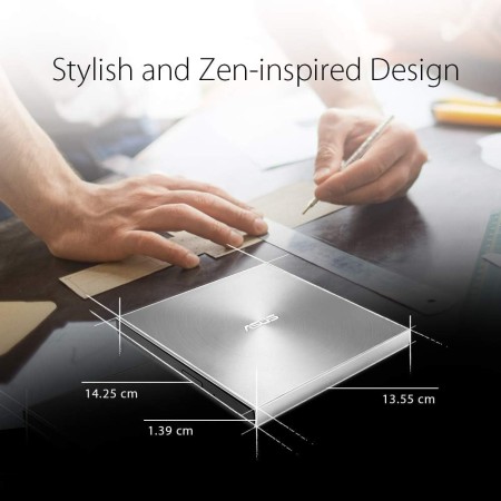 Asus ZenDrive U8M - Grabadora DVD Externa Ultrafina con Interfaz USB de Tipo C, Compatible con Windows y Mac OS, Soporte M-Disc,