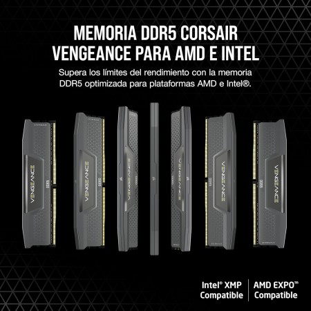CORSAIR VENGEANCE DDR5 32GB (2x16GB) DDR5 5200MHz CL40 AMD EXPO Intel XMP iCUE Memoria de Ordenador Compatible - Gris