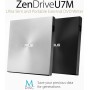 Asus ZenDrive U8M - Grabadora DVD Externa Ultrafina con Interfaz USB de Tipo C, Compatible con Windows y Mac OS, Soporte M-Disc,