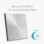 Asus ZenDrive U8M - Grabadora DVD Externa Ultrafina con Interfaz USB de Tipo C, Compatible con Windows y Mac OS, Soporte M-Disc,