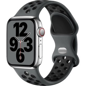 Upeak Silicona Correa Compatible con Correa Apple Watch 44mm 45mm 46mm 42mm 49mm, Pulsera Transpirable con Hebilla de Doble