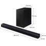 Samsung Barra de Sonido HW-C430/ZF Serie C, 3 Altavoces, subwoofer Incluido, Audio de 2.1 Canales, Adaptive Sound Lite, Negro