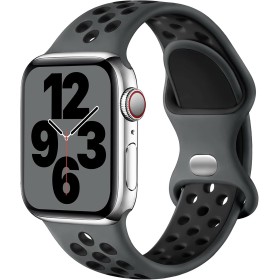 Upeak Silicona Correa Compatible con Correa Apple Watch 44mm 45mm 46mm 42mm 49mm, Pulsera Transpirable con Hebilla de Doble