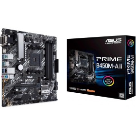 Asus Prime B450M-A II - Placa Base Micro-ATX AMD B450 Ryzen AM4 con Soporte M.2, HDMI/DVI/D-Sub, SATA 6 Gbps, 1 GB Ethernet, USB