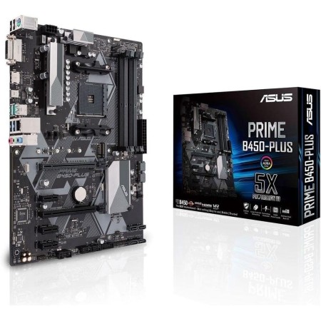 Asus Prime B450M-A II - Placa Base Micro-ATX AMD B450 Ryzen AM4 con Soporte M.2, HDMI/DVI/D-Sub, SATA 6 Gbps, 1 GB Ethernet, USB