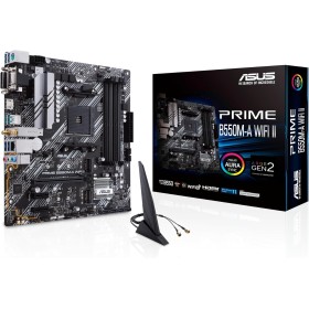 ASUS Prime B550M-A WiFi II - Placa Base Micro-ATX AMD B550 (2X M.2, PCIe 4.0, Wi-Fi 6, 1 GB Ethernet, HDMI, DVI-D, D-Sub, SATA 6