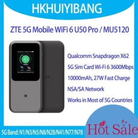ZTE 5G WiFi portátil desbloqueado U50 Pro 10000mah 27W carga rápida Wi