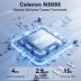 Ordenador Portátil 14 Pulgadas Celeron N5095 Upto 2,9 GHz Portatiles 8GB RAM 256GB SSD TF 1TB LPDDR4 Win11 5G WiFi 1920*1080 FHD