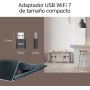 ASUS USB-BE92 Nano - Adaptador USB Nano WiFi 7 BE6500 tribanda, Banda de 6 GHz, Compatible con 4096-QAM, Plug and Play,