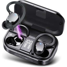 POMUIC Auriculares Inalámbricos Deportivos, 2023 Auriculares Bluetooth 5.3, 120H de Reproducción con Cancelacion Ruido ENC,