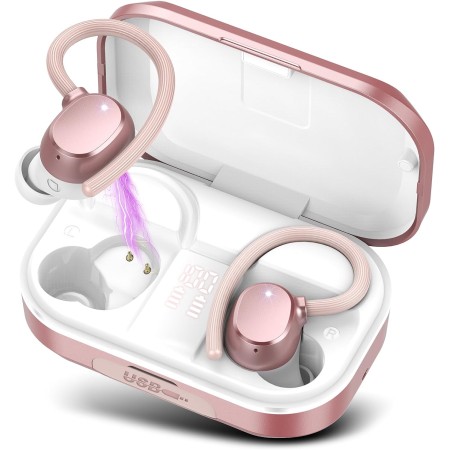 POMUIC Auriculares Inalámbricos Deportivos, 2023 Auriculares Bluetooth 5.3, 120H de Reproducción con Cancelacion Ruido ENC,