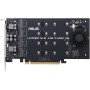 ASUS Hyper M.2 x16 Gen V2 (PCIe 4.0/3.0) - hasta cuatro dispositivos (2242/2260/2280/22110) hasta de 256 Gbps, compatible con