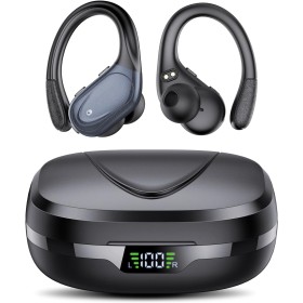 Auriculares Inalambricos, Auriculares Bluetooth 5.3 Deportivos con Gancho de la Oreja, 60H de Reproducción, Pantalla LED,