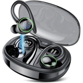 PEFUPEW Auriculares Inalámbricos Deportivos, Bluetooth 5.4 con 4 HD Mic, HiFi Estéreo Cascos Inalambricos, Auriculares Running