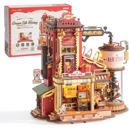 ROKR Puzzle 3D Madera Maqueta de Madera para Construir, Fábrica de Regalos de Puzzles Mecánicos 3D, Kits de Modelos Musicales
