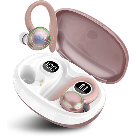 PEFUPEW Auriculares Inalámbricos Deportivos, Bluetooth 5.4 con 4 HD Mic, HiFi Estéreo Cascos Inalambricos, Auriculares Running