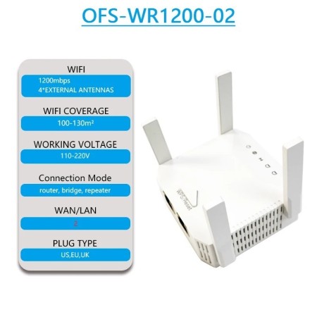 OPTFOCUS 2,4G 5G WiFi repetidor banda Dual 1200Mbps 5Ghz amplificador 