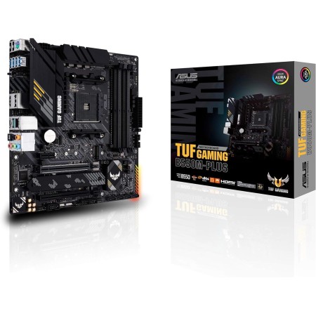 ASUS TUF Gaming B550-PRO - Placa Base(ATX AMD B550 Ryzen AM4 con VRM de 14 Fases DrMOS, PCIe 4.0, Dos M.2, Ethernet, HDMI, DP,