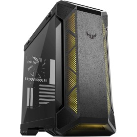 ASUS TUF Gaming GT501 - Chasis Gaming EATX, panel metálico frontal, lateral de cristal, ventilador RGB de 120 mm, radiador de