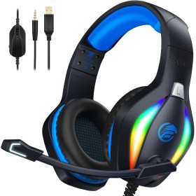 Fachixy FC100 Cascos Gaming para PS4, PS5, PC, Xbox One, Switch, Auriculares Gaming Cancelación de Ruido, Cascos con Microfono