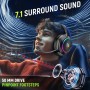 Tatybo Cascos Gaming Inalámbricos para PC/Ps5/Ps4, Auriculares Gaming Inalámbricos con 2,4 GHz+Bluetooth 5,3 Modo Dual, 7.1