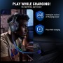 Tatybo Cascos Gaming Inalámbricos para PC/Ps5/Ps4, Auriculares Gaming Inalámbricos con 2,4 GHz+Bluetooth 5,3 Modo Dual, 7.1