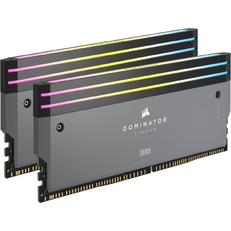 CORSAIR Dominator Titanium DDR5 RGB Kit de Mejora de La Iluminación – 2X Módulos – 0 GB RAM – CORSAIR Compatible con iCUE – Gris