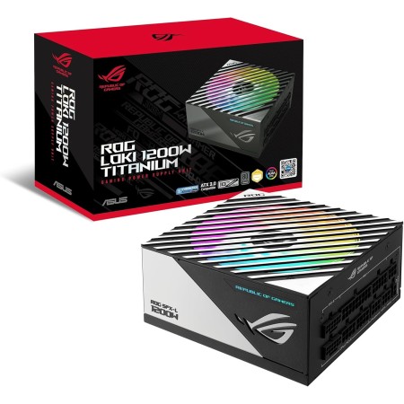 ASUS ROG Loki SFX-L 1200W Titanium - Fuente de alimentación Totalmente Modular, 80+ Titanium, Ventilador ARGB PWM de 120 mm,