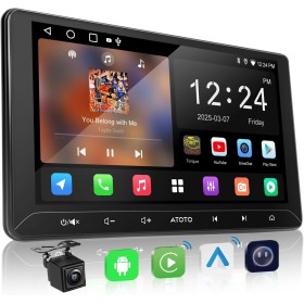 ATOTO A5L Radio Coche 2 DIN Android 2G+32G, 10 Pulgadas GPS del Coche, Conexión a Internet Via WiFi/BT/USB, CarPlay & Android