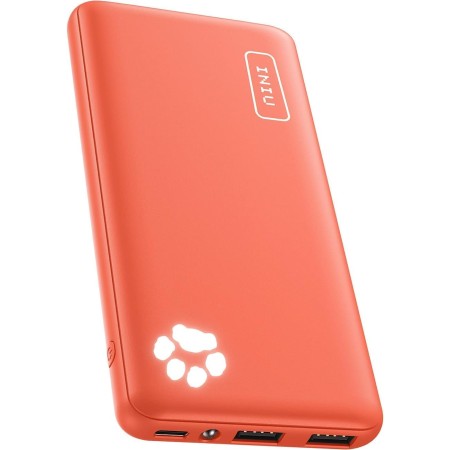 INIU Power Bank, Slimmest 10000mAh Bateria Externa Carga Rapida, 3A USB C Cargador Portatil 3 Puertos Powerbank para iPhone 14