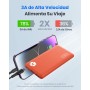 INIU Power Bank, Slimmest 10000mAh Bateria Externa Carga Rapida, 3A USB C Cargador Portatil 3 Puertos Powerbank para iPhone 14