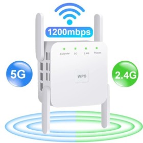 Repetidor WiFi 5G, amplificador de señal, extensor de red, 1200Mbps, 5