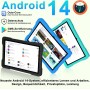 Tablet 10 Pulgadas Android 14 Octa-Core, 20GB RAM + 128GB ROM (1TB TF), Widevine L1, 5G+2.4G WiFi 6, Bluetooth 5.0, 5MP+8MP,