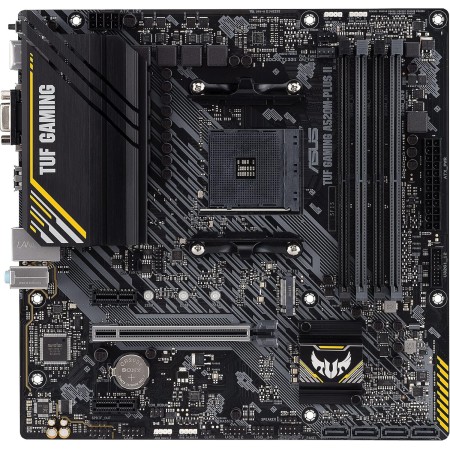 ASUS TUF Gaming A520M-PLUS II - Placa Base de Gaming Micro-ATX (AMD A520 Ryzen AM4 con Soporte M.2, Puertos USB 3.2 Gen. 1, SATA
