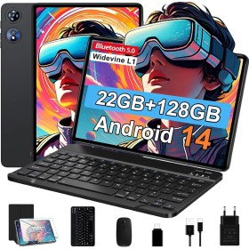Tablet Android 14 - Octa-Core 2.0GHz｜22GB RAM + 128GB ROM（Expandible 1TB ）｜8000mAh｜5G WiFi /Bluetooth 5.0｜Cámara Dual｜GMS