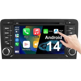 Android 14 Autoradio para Audi A3 2003-2012 & S3 8P 2006-2012 & RS3 Sportback 2011-2012, Radio de 7 Pulgadas con Reproductor de