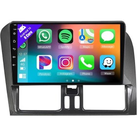 Android 14 Radio Coche con GPS Carplay Android Auto para Volvo XC60 2008-2017, Pantalla Táctil de 9 Pulgadas con Bluetooth