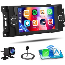2+64G Inefala para Jeep Grand Cherokee/Compass/ChrysIer 300c 2005-2007 Android 13 Radio de Coche, 6.2 Pulgadas Pantalla táctil