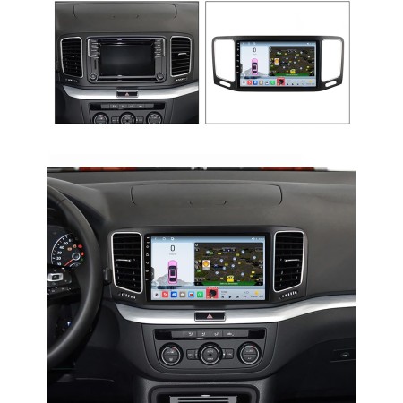 Android 14 Car Radio para Volkswagen VW Sharan para Seat Alhambra 7N 2010-2022 2 DIN de Coche NAVEGACIÓN con Pantalla Táctil 9