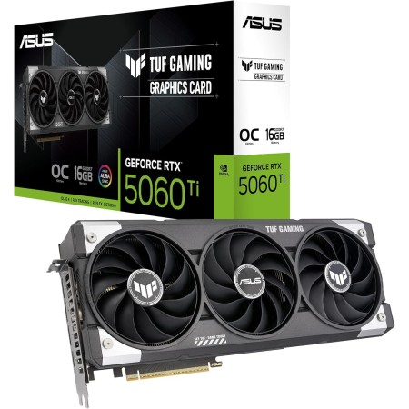 ASUS TUF Gaming GeForce RTX 5060 Ti 16GB GDDR7 OC Edition - Tarjeta gráfica Gaming (PCIe 5.0, HDMI/DP 2.1, diseño de 3,1