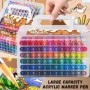 Rotuladores acrílicos Capybara, 72 colores, pincel de doble punta, sum