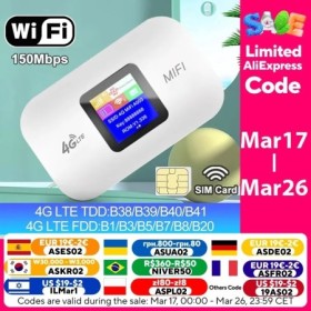 Módem portátil inalámbrico 4G Lte, Mini punto de acceso al aire libre,