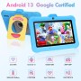 TABTIVI Tableta para niños de 7 Pulgadas, RAM 3+5 GB, ROM 64 GB (Tarjeta TF 128 GB), Android, Software para niños preinstalado,